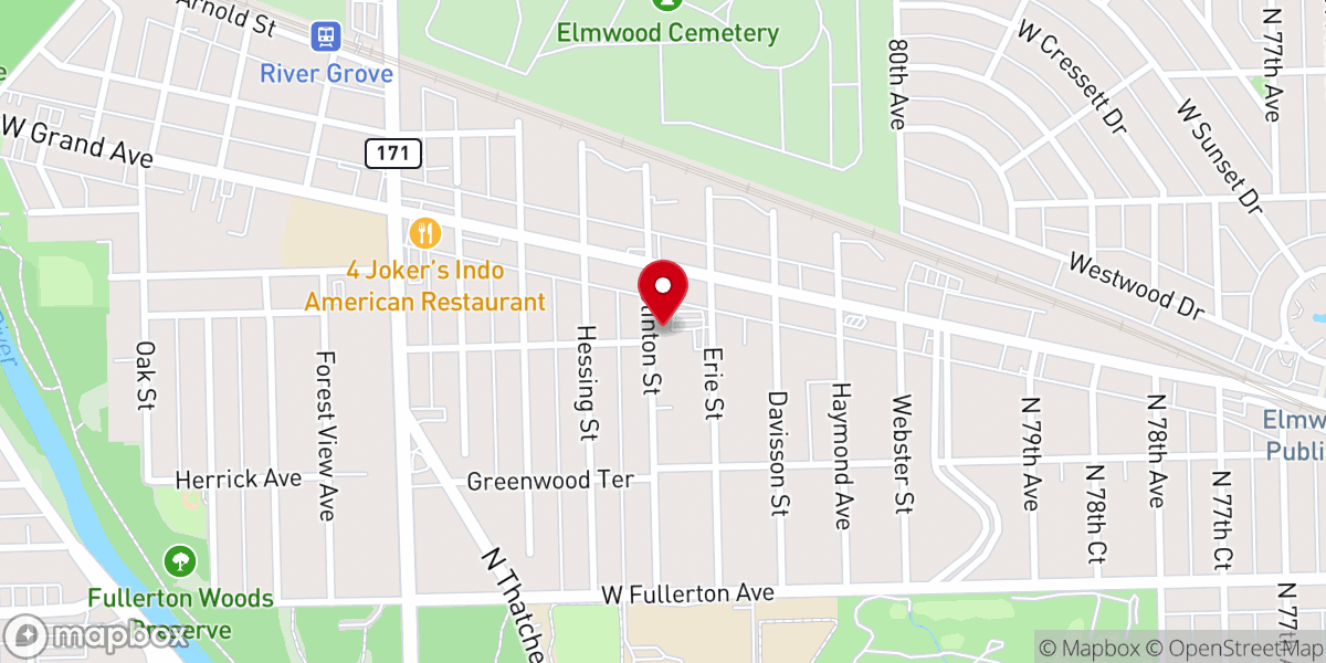 Map showing location of St. Cyprian Catholic Church at St. Mother Guerin Parish