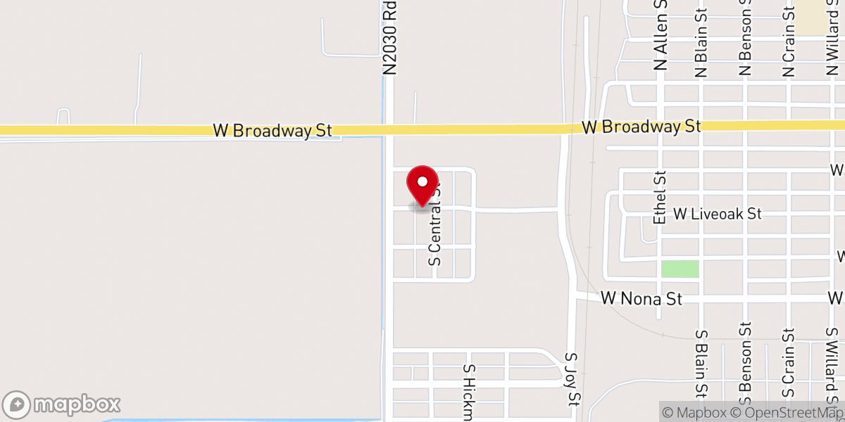 Map showing location of Sunset Baptist Church
