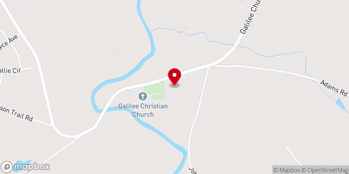 Map showing location of Galilee Christian Church