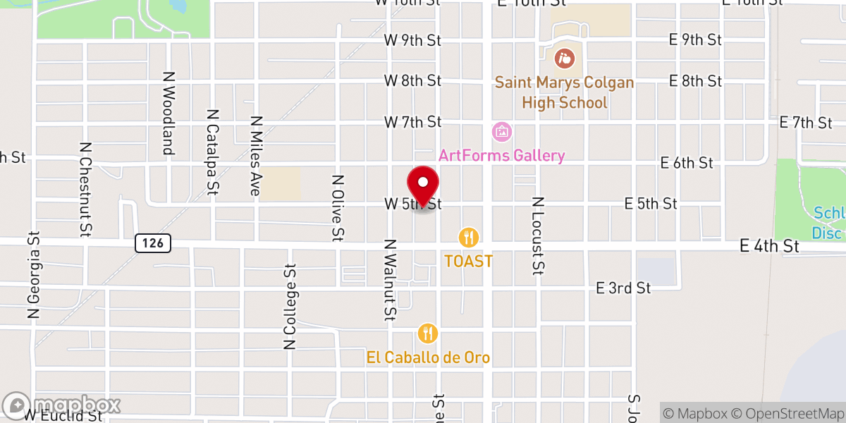 Map showing location of First United Methodist Church