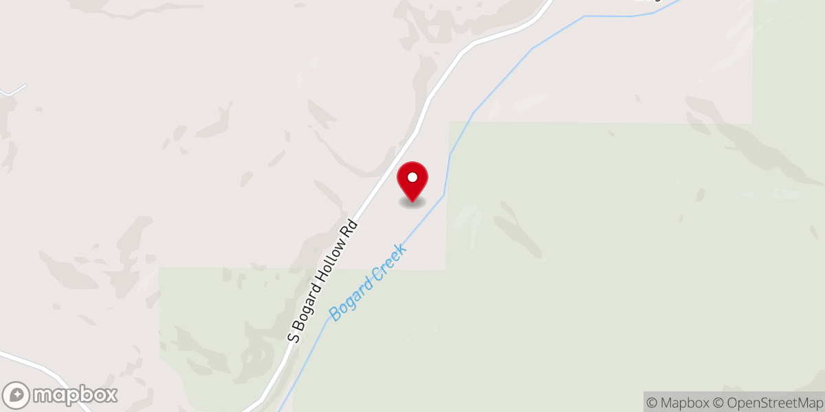 Map showing location of Bogard Church