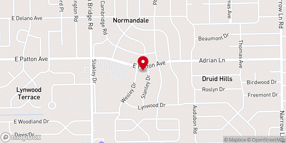 Map showing location of Normandale United Methodist Church