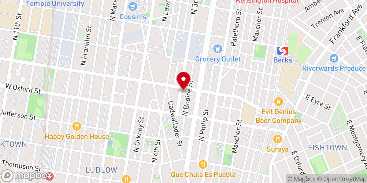 Map showing location of Bethel Evangelistic Church