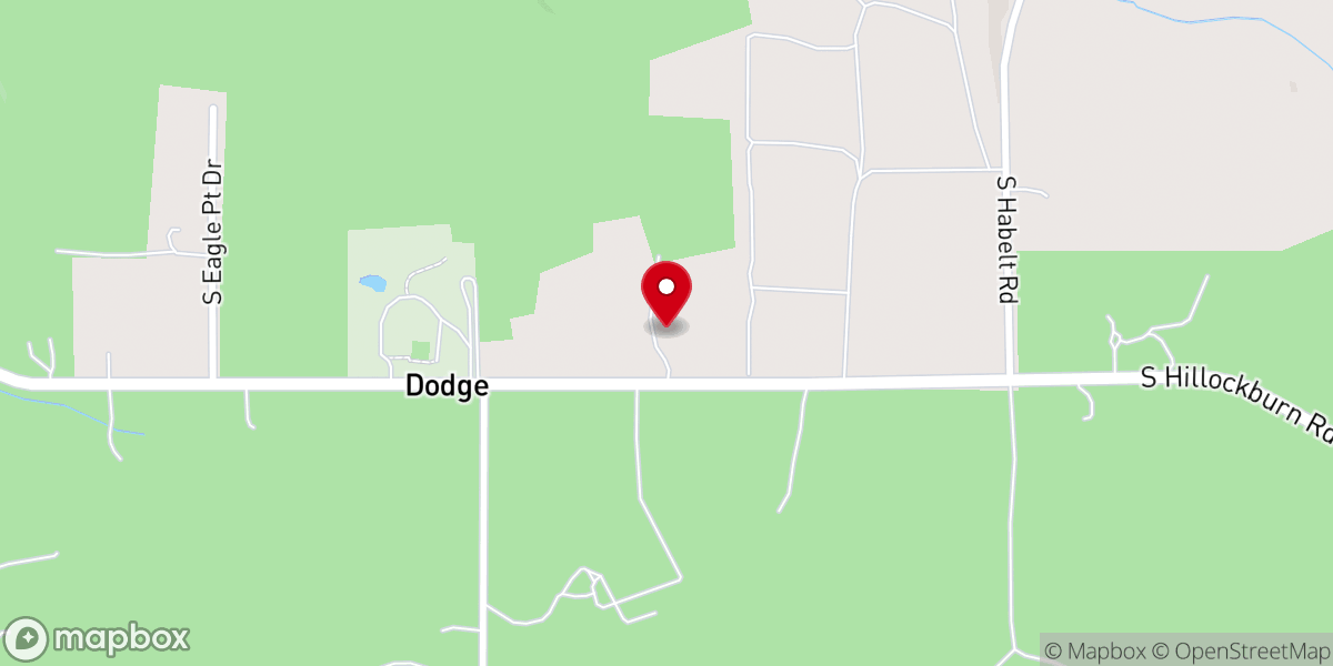 Map showing location of Dodge Community Church