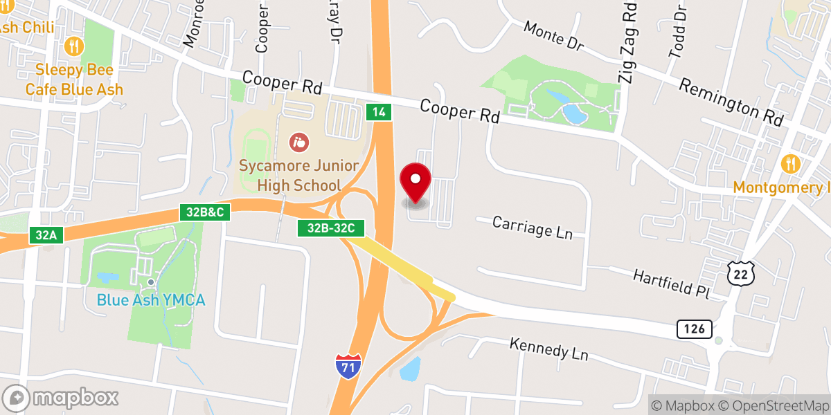 Map showing location of Tree of Life Church