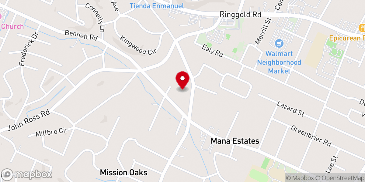 Map showing location of Greens Lake Road Church of Christ
