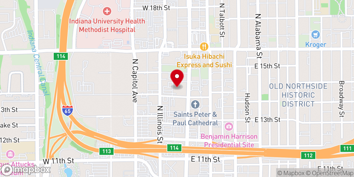 Map showing location of Roman Catholic Archdiocese of Indianapolis
