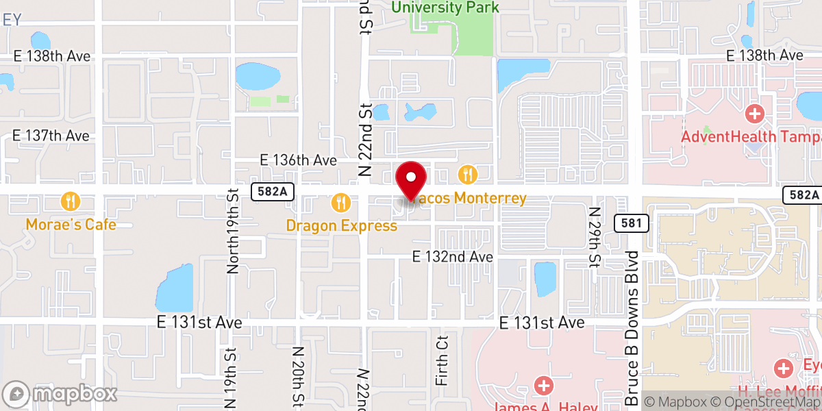 Map showing location of Church's Texas Chicken