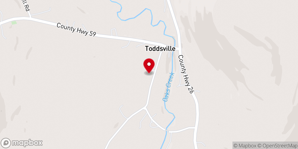 Map showing location of Community Bible Chapel