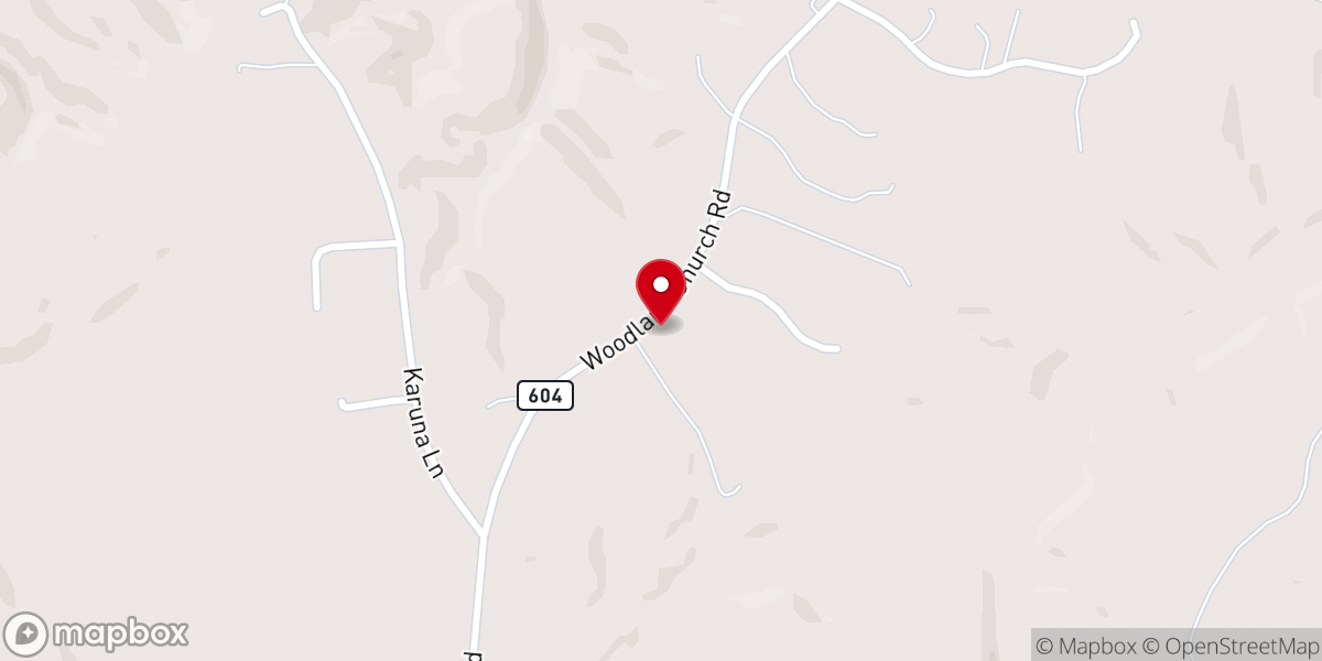 Map showing location of Woodland United Methodist Church