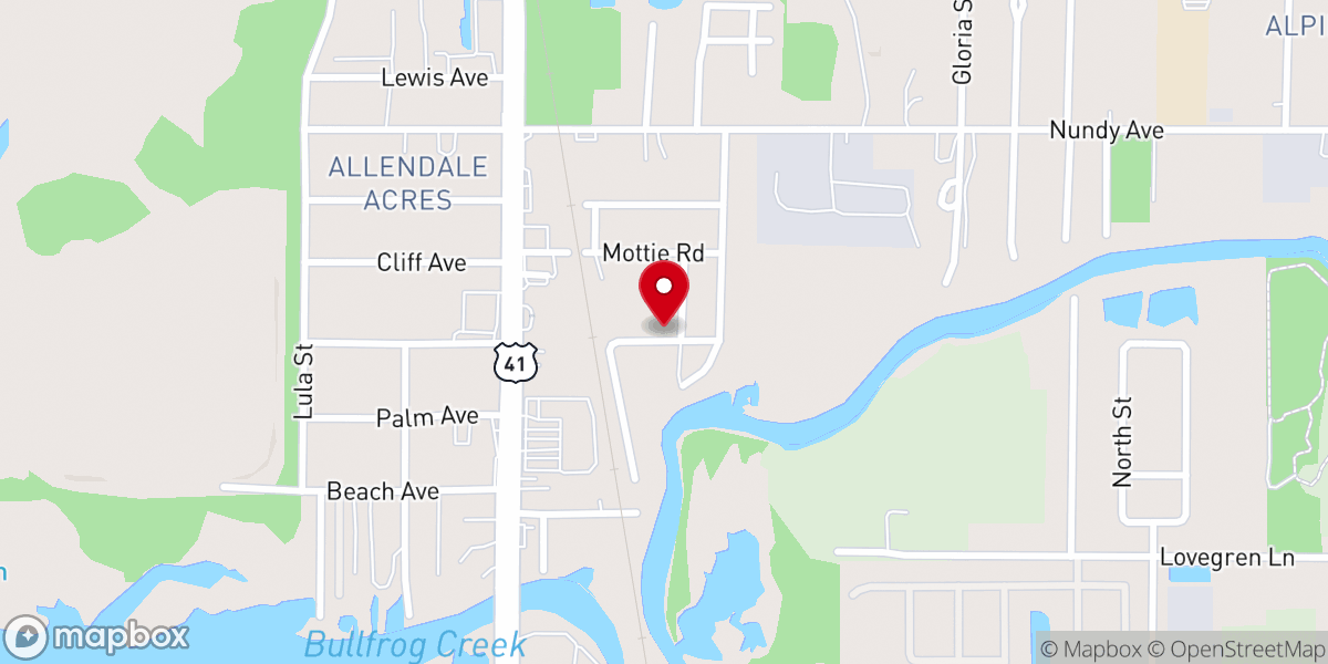 Map showing location of Fellowship Hall