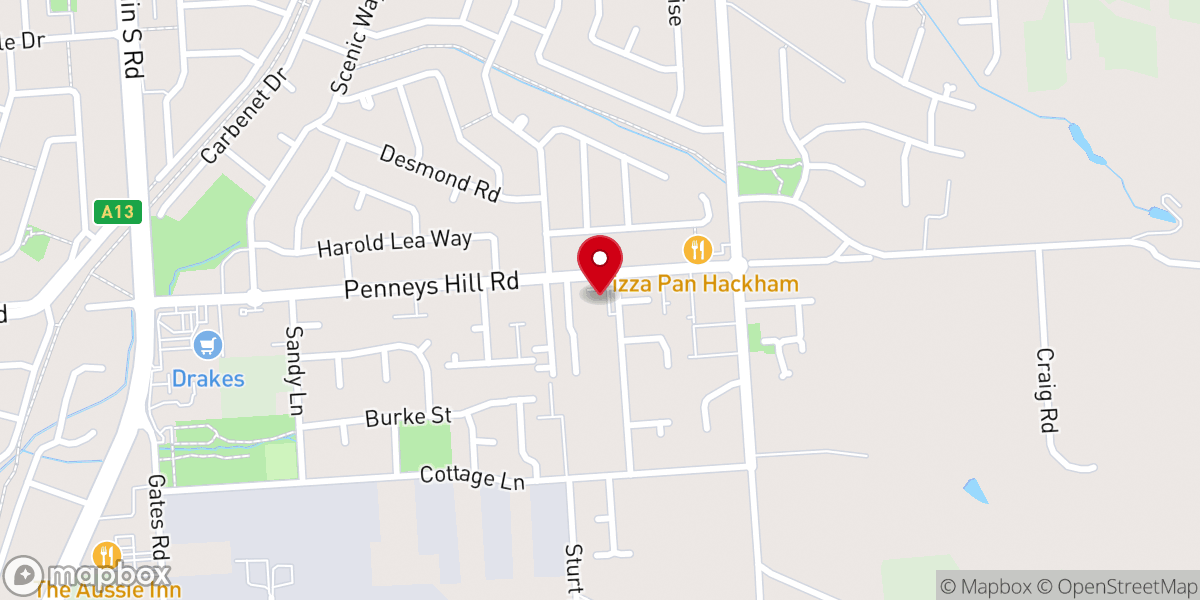 Map showing location of Hackham Baptist Family Church