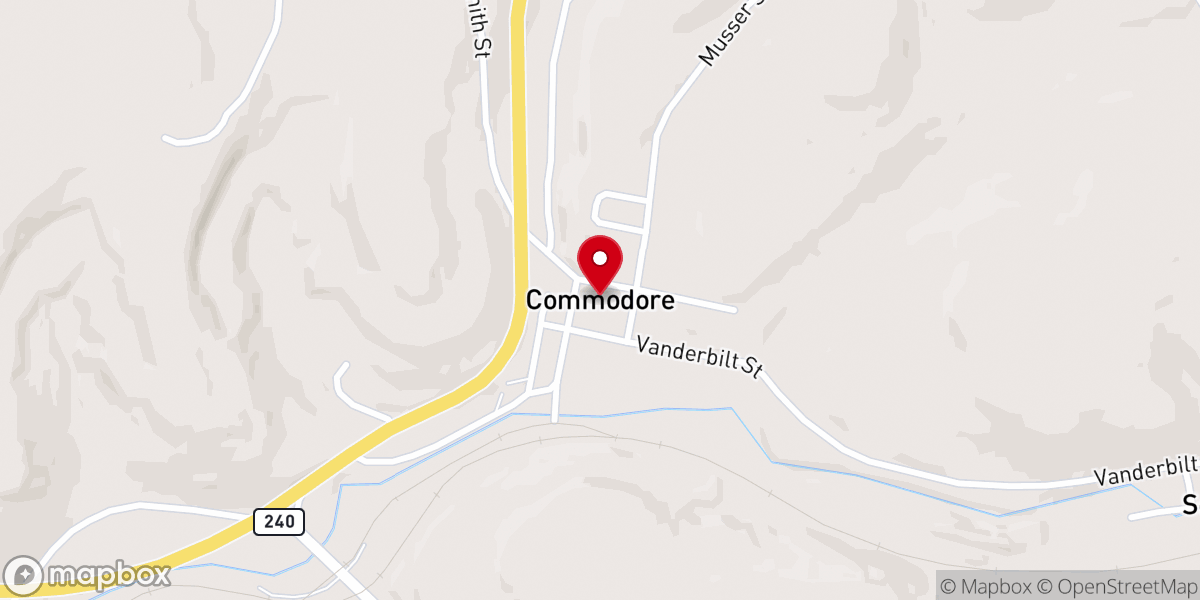 Map showing location of Commodore