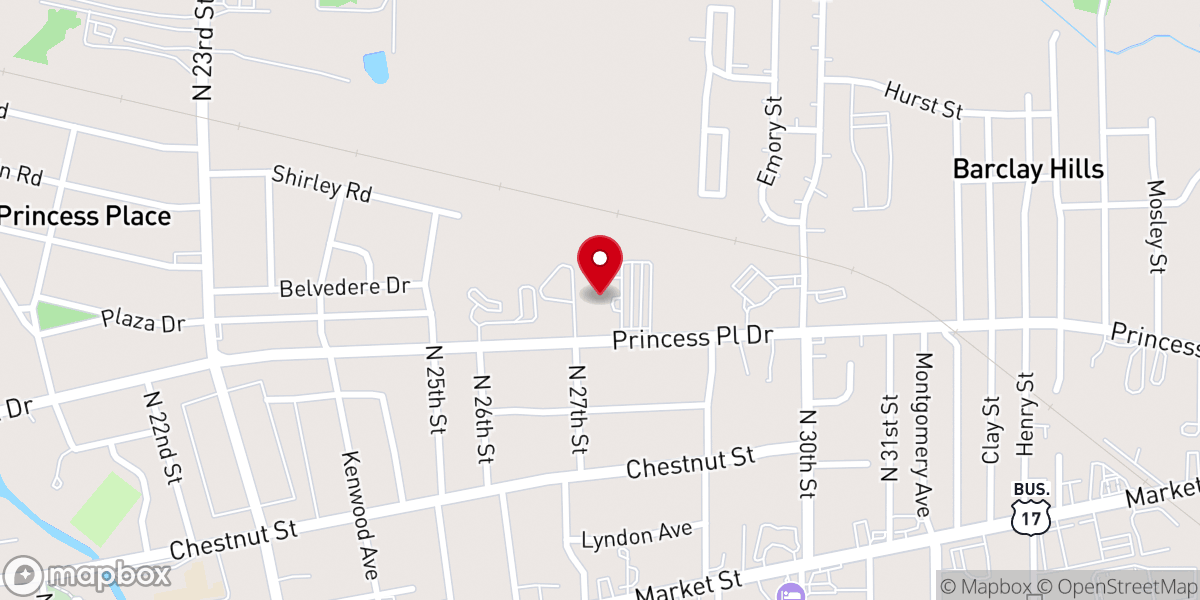 Map showing location of Union Missionary Baptist Church