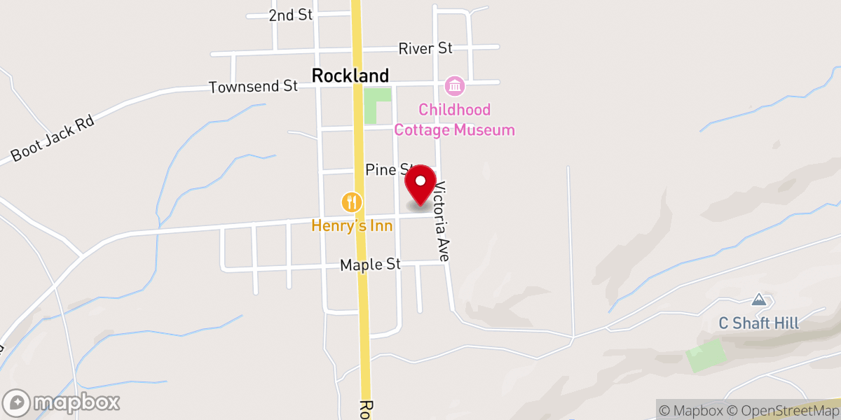 Map showing location of Saint Mary's Catholic Church, Rockland