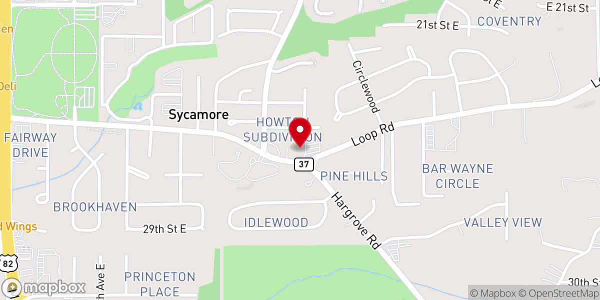 Map showing location of Hargrove Memorial Baptist Church
