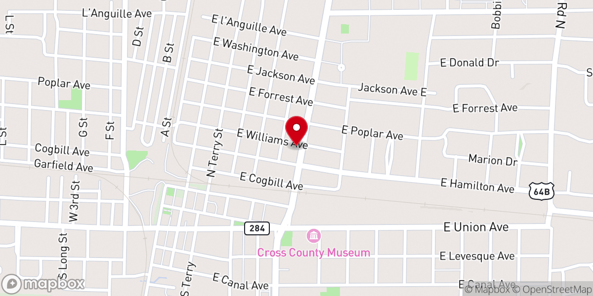 Map showing location of Hello Church