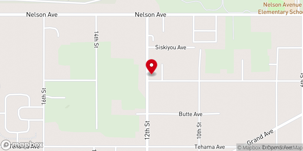 Map showing location of Oroville Christian Church