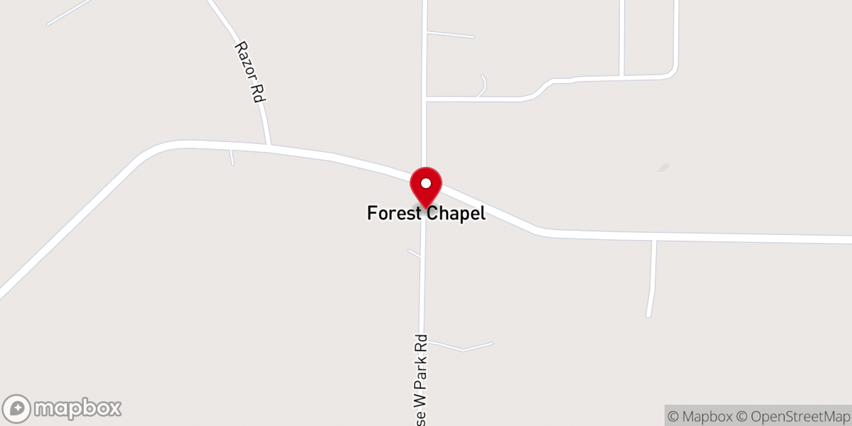 Map showing location of Forest Chapel