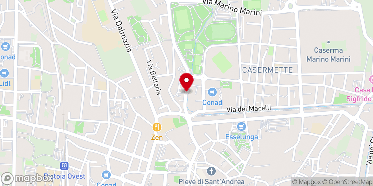Map showing location of Chiesa Cristiana Evangelica ADI di Pistoia