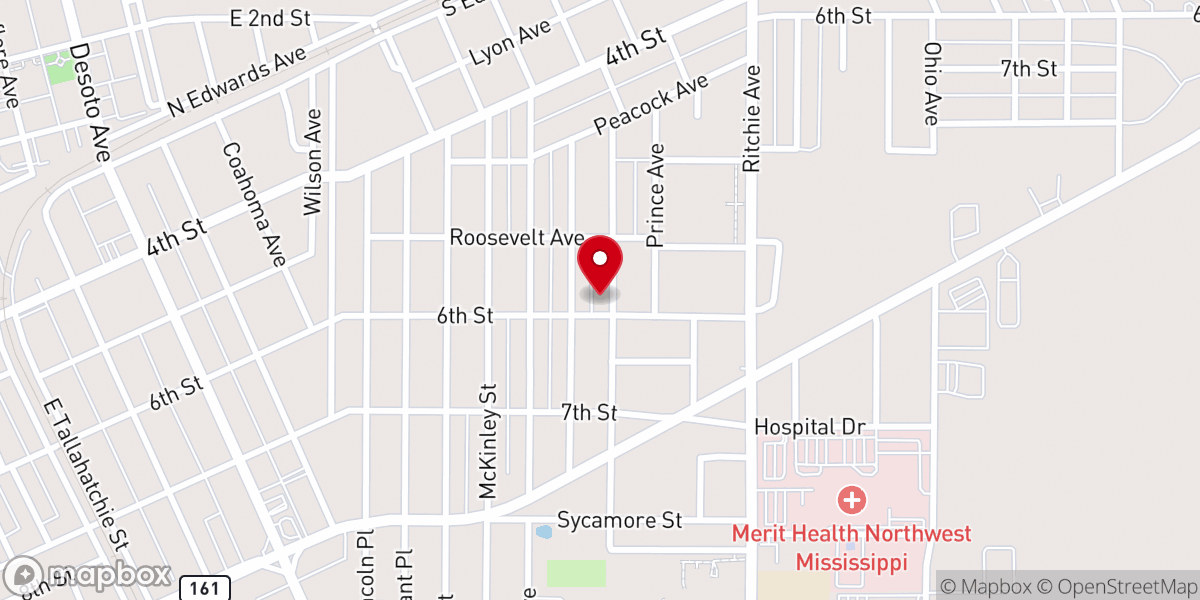 Map showing location of Calvary Missionary Baptist Church