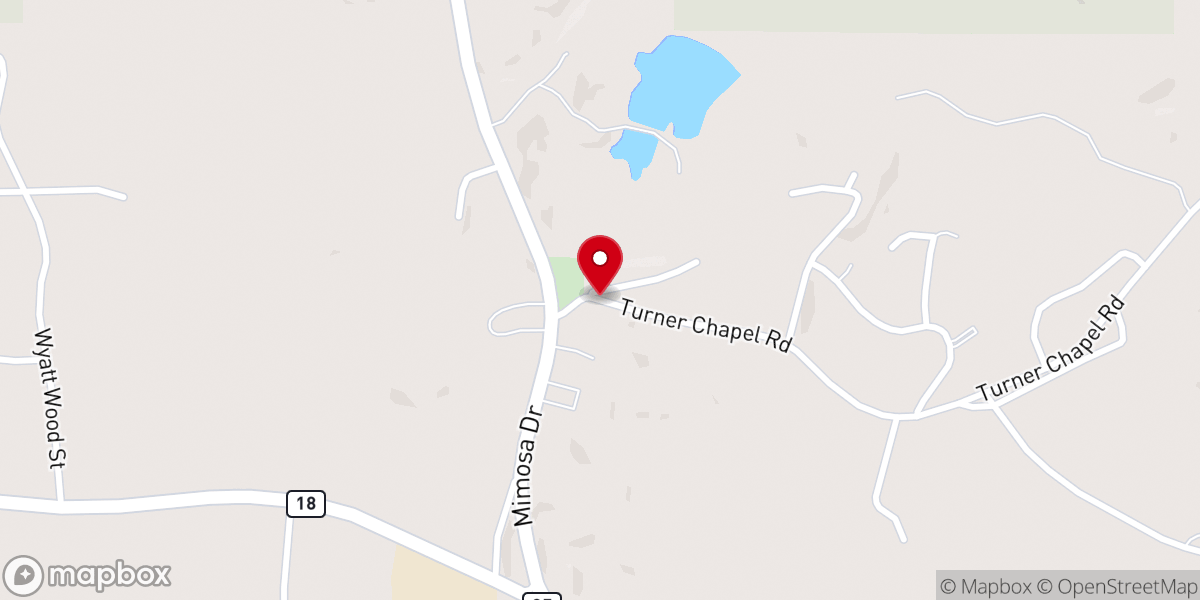 Map showing location of Mt Pisgah MB Church