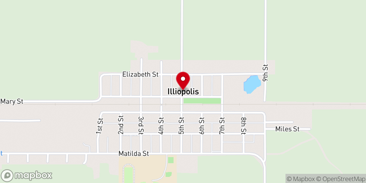 Map showing location of Illiopolis
