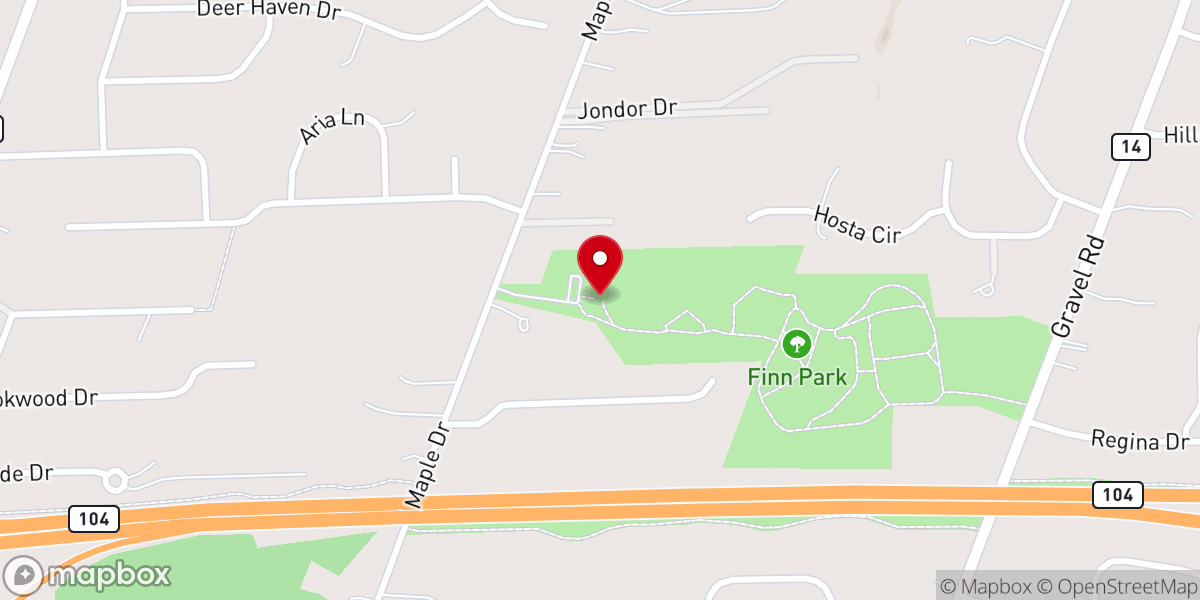 Map showing location of Finn Park