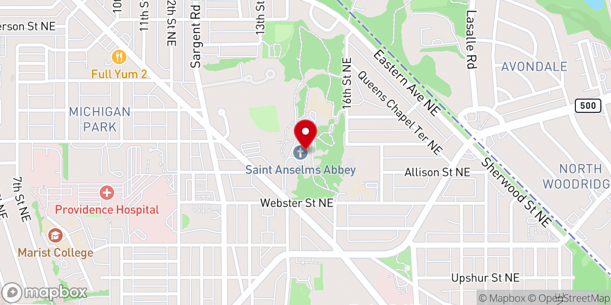 Map showing location of Saint Anselms Abbey