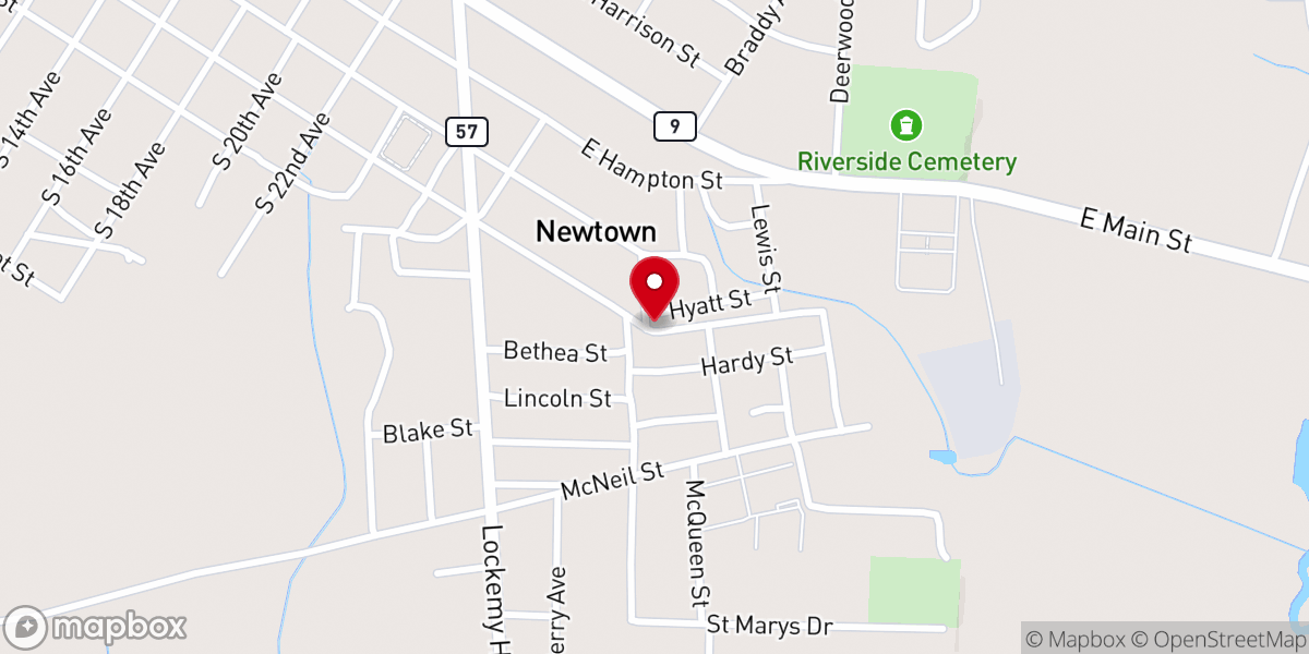Map showing location of New Jerusalem United Church