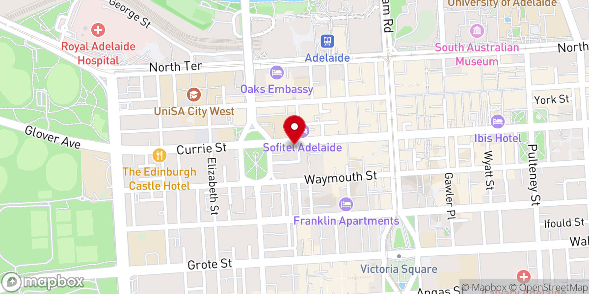 Map showing location of Futures Church Adelaide City