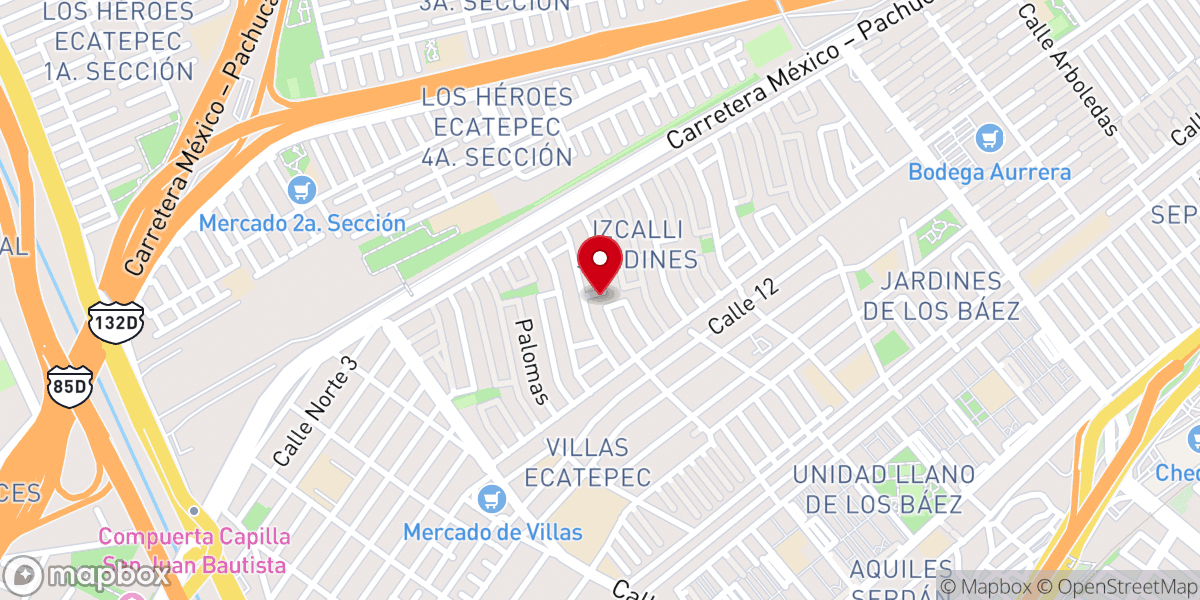 Map showing location of Parroquia San Judas Tadeo