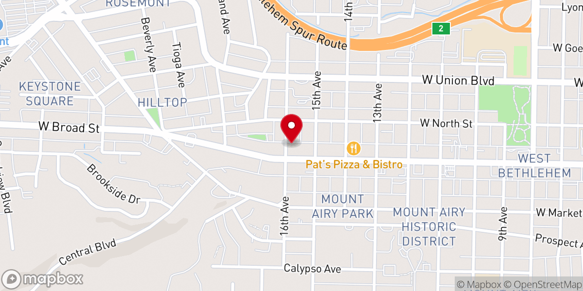 Map showing location of Holy Faith Pentecostal Church