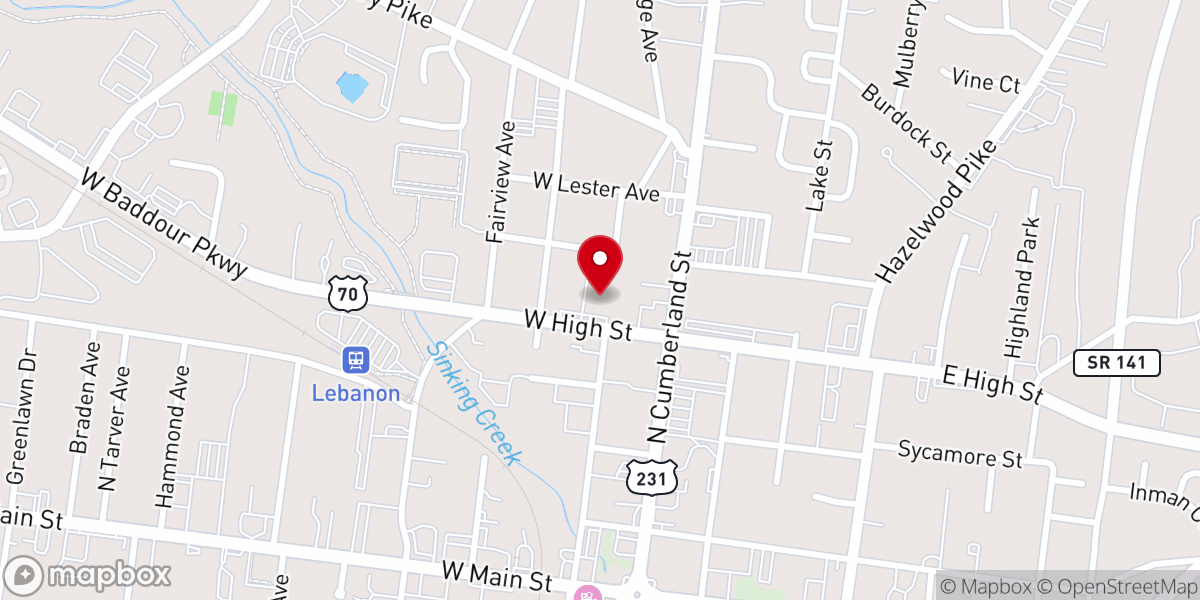 Map showing location of Wilson County Community Help Center