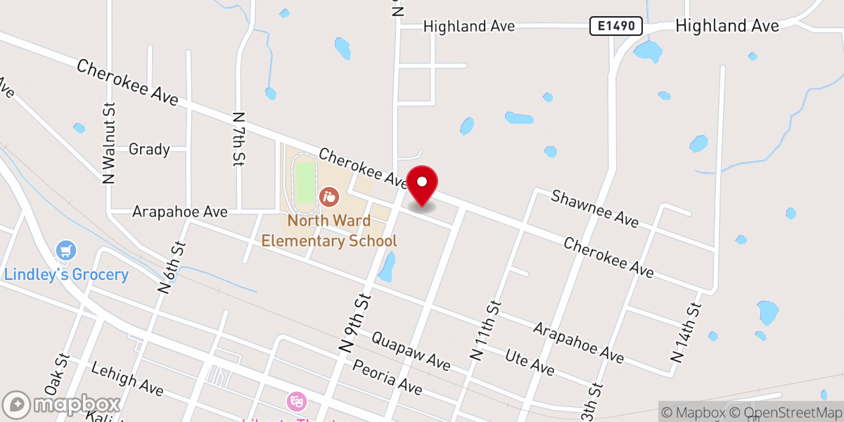 Map showing location of Holy Rosary Catholic Church