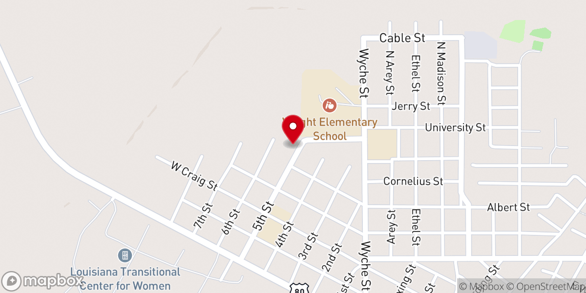 Map showing location of East Star Baptist Church