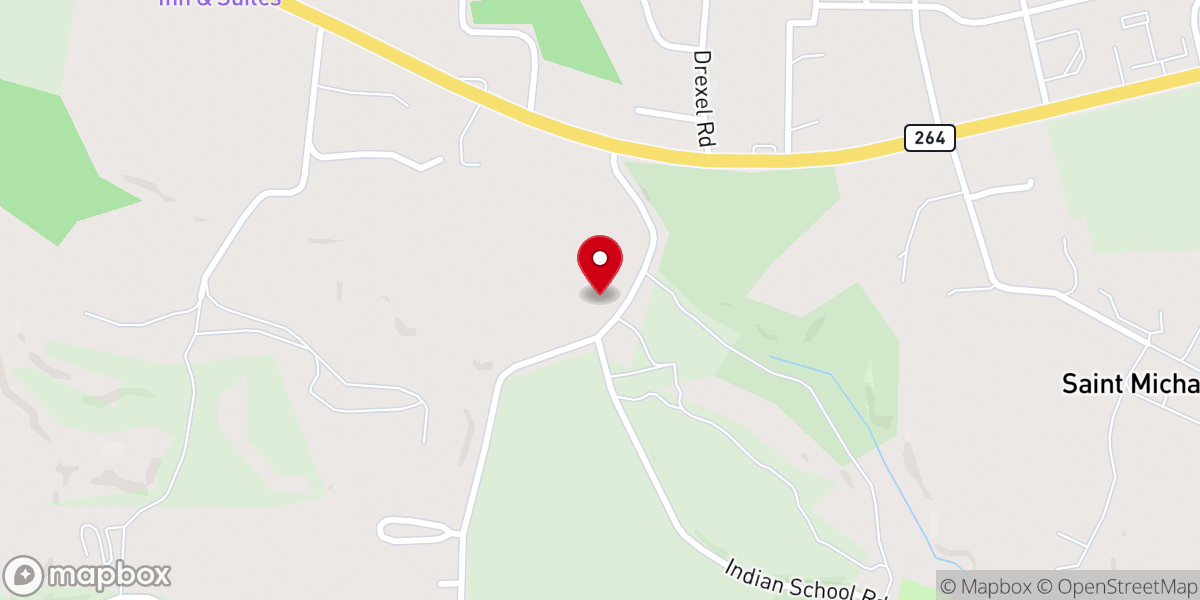 Map showing location of Mary Mother of Mankind Catholic Church, Saint Michaels Mission