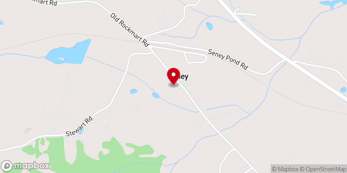 Map showing location of Seney Church