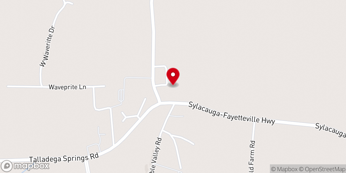 Map showing location of Fayetteville Baptist Church