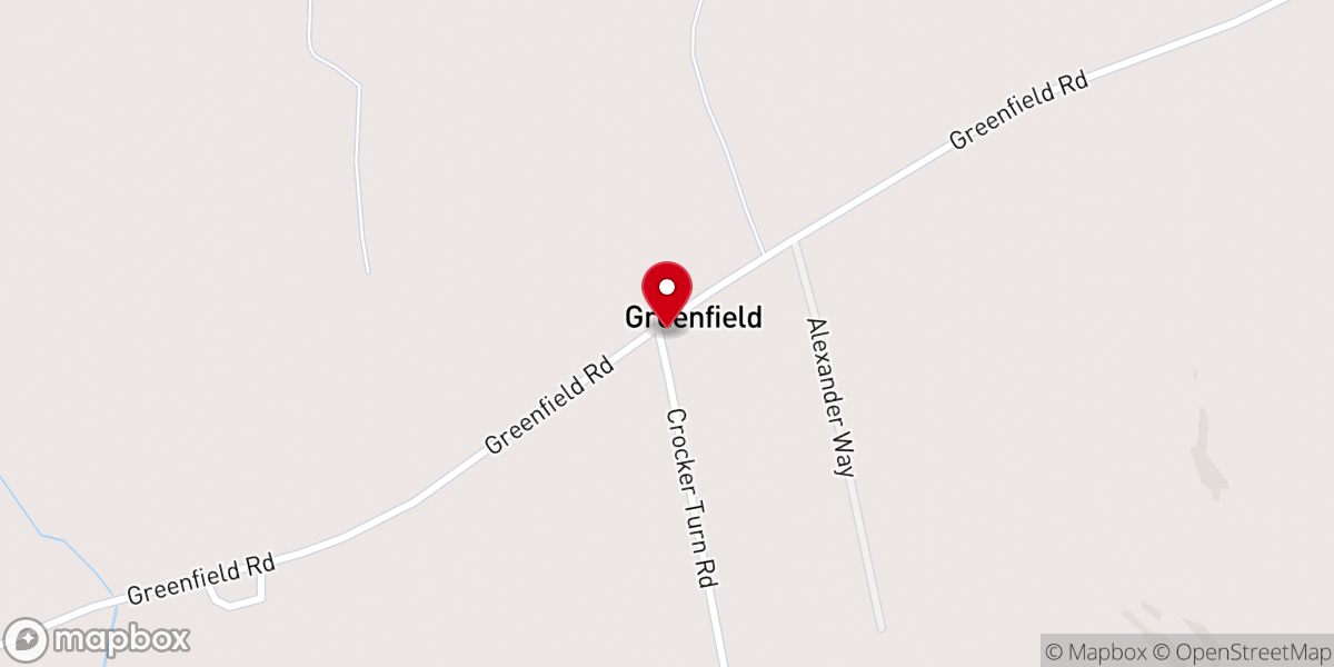 Map showing location of Greenfield Baptist Church