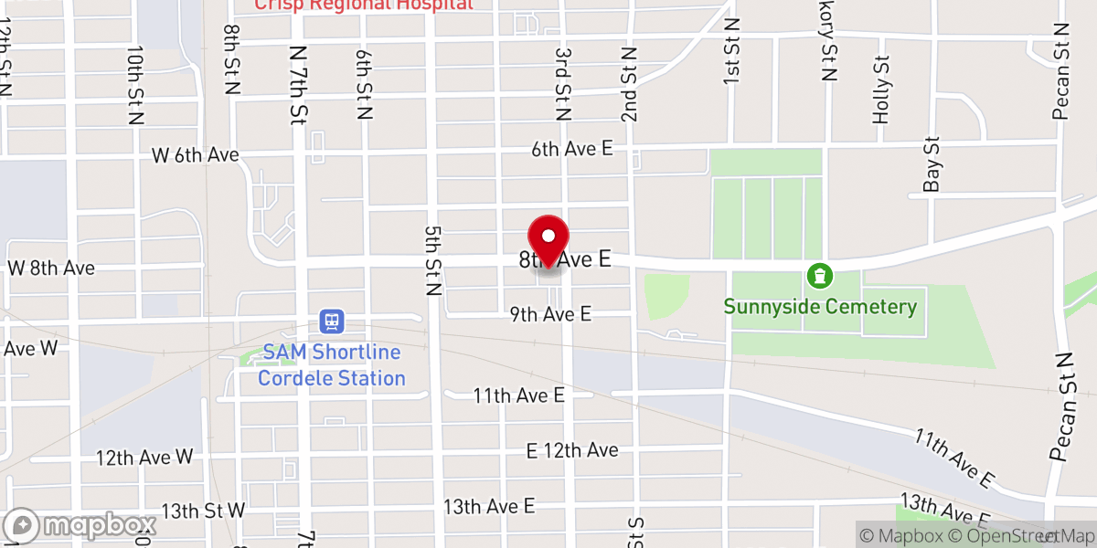 Map showing location of Third Street Baptist Church