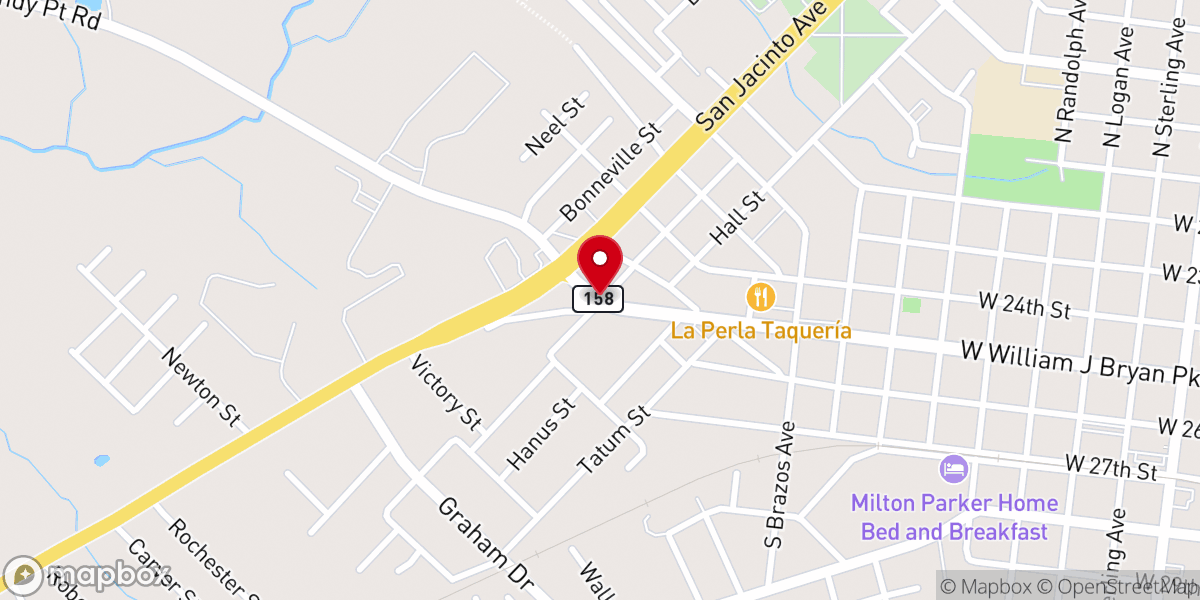 Map showing location of Iglesia Leon de Juda Bryan