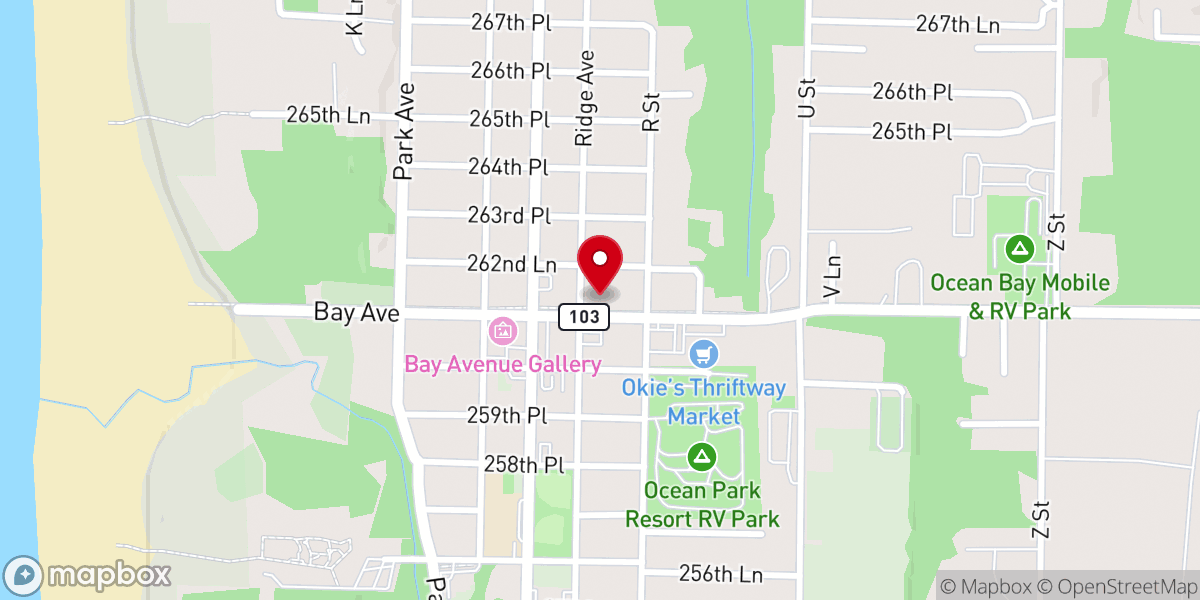 Map showing location of Ocean Park Food Bank