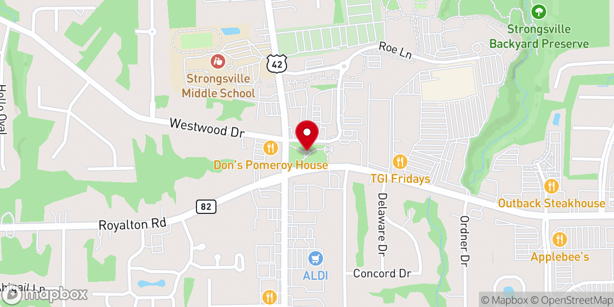 Map showing location of Strongsville Commons