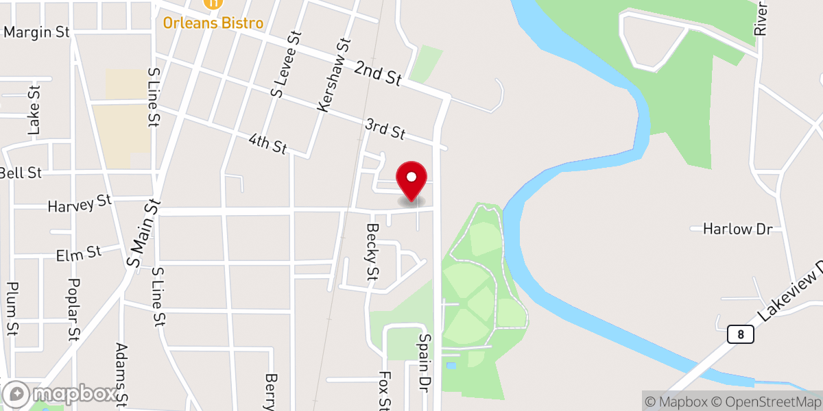 Map showing location of Hurley Chapter Baptist Church