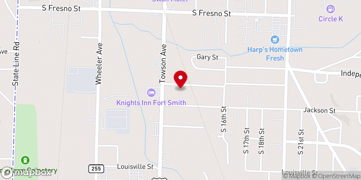 Map showing location of Faith Baptist Church