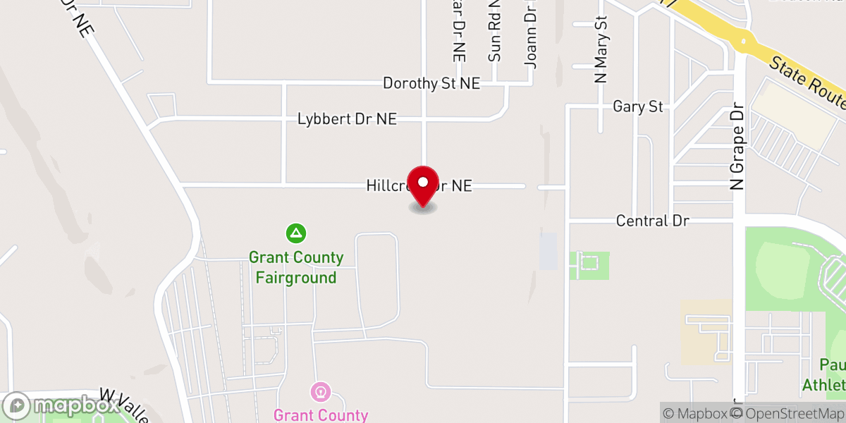 Map showing location of Calvary Chapel Moses Lake