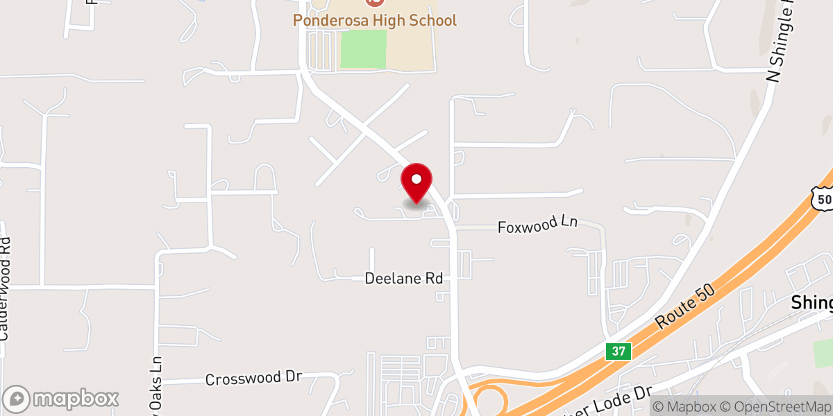 Map showing location of New Hope Fellowship of Shingle Springs Christian Church