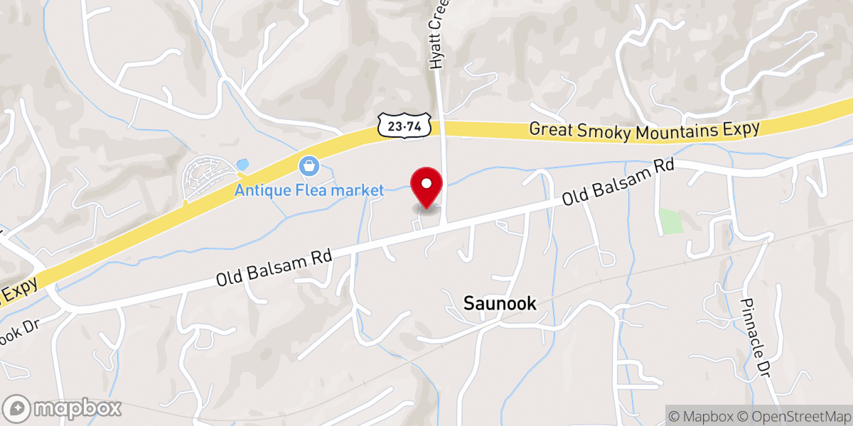 Map showing location of Pleasant Balsam Baptist Church