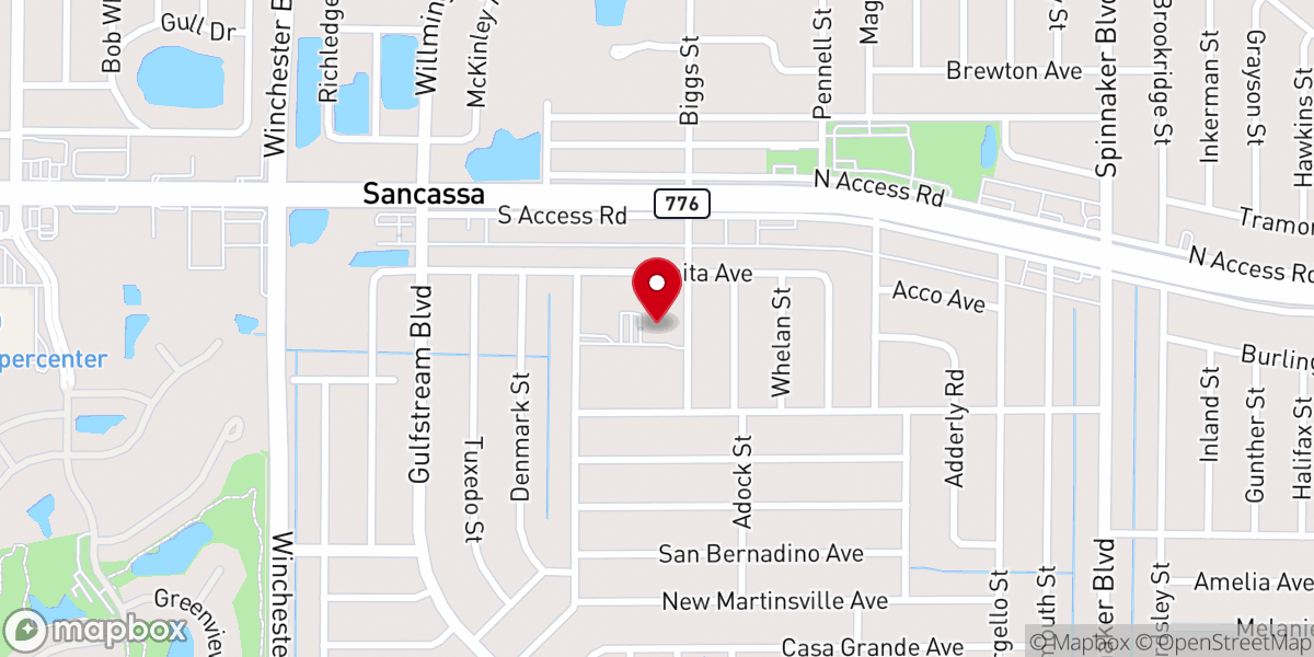 Map showing location of Redeemer Lutheran Church